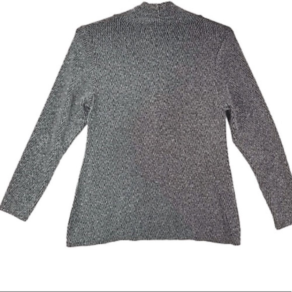 CHAUS black and silver metallic cross front top - Picture 4 of 7
